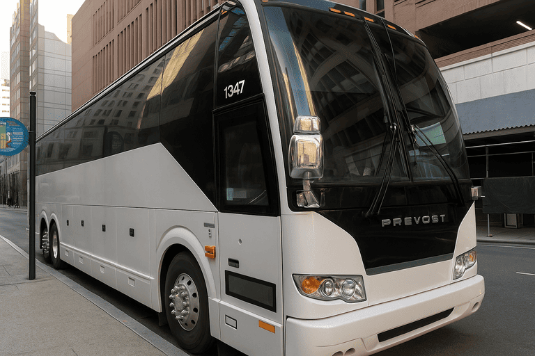 a Charter Bus Rental Parma coach bus