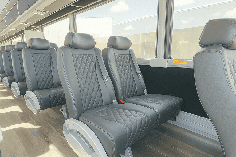 interior of Charter Bus Rental Parma charter bus